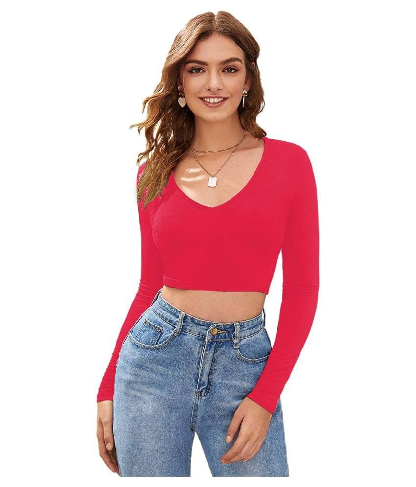     			THE BLAZZE Women's Crop Top ( Dark Pink )