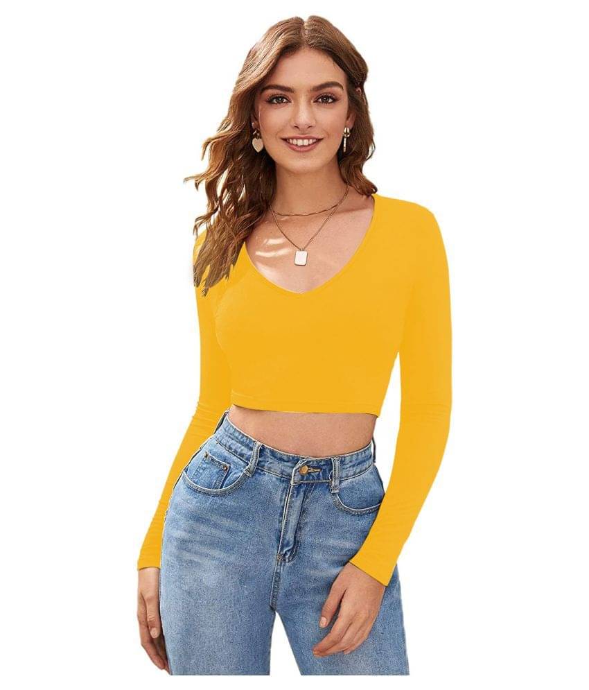     			THE BLAZZE Women's Crop Top ( Yellow )