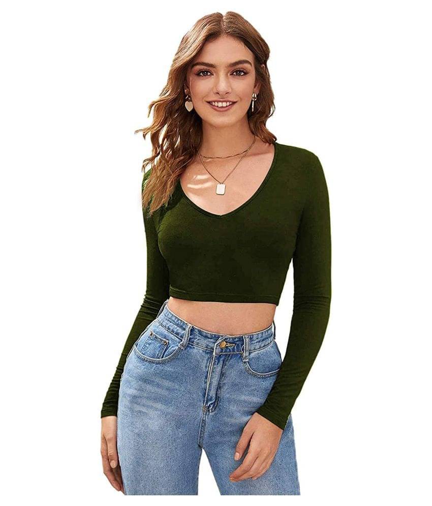     			THE BLAZZE Women's Crop Top ( Green )