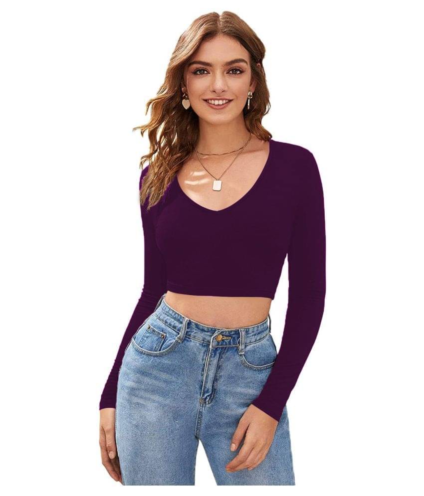     			THE BLAZZE Women's Crop Top ( Purple )