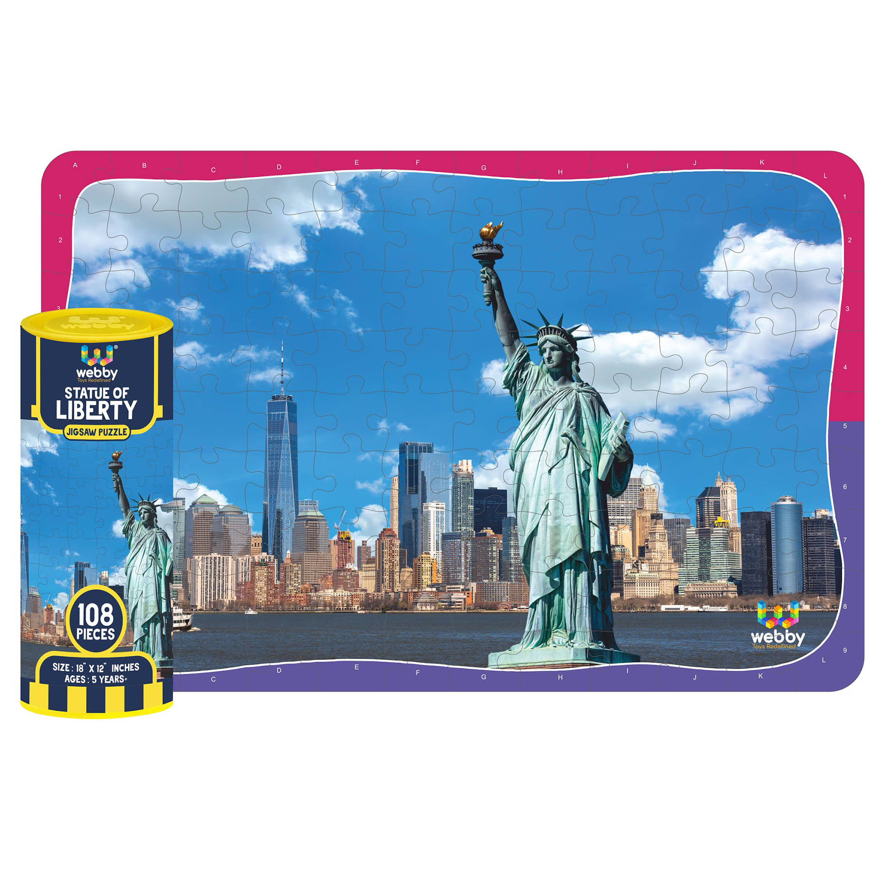     			Webby Statue Of Liberty Jigsaw Puzzle, 108 Pieces