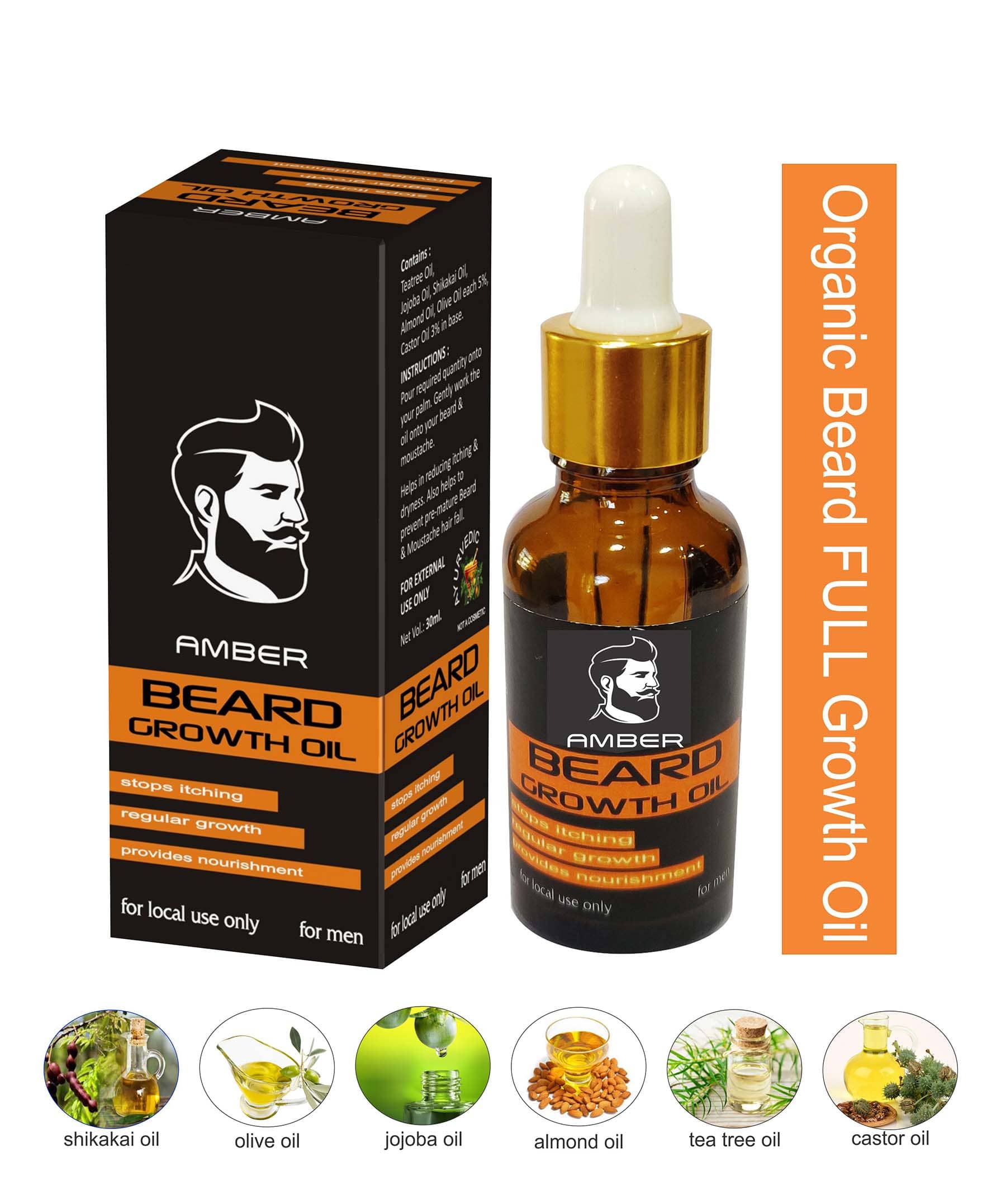 Beard GROW AMBER JOJOBA Beard Oil 50 gm - Beard Care and Tools | Buy online on ZillyBuy