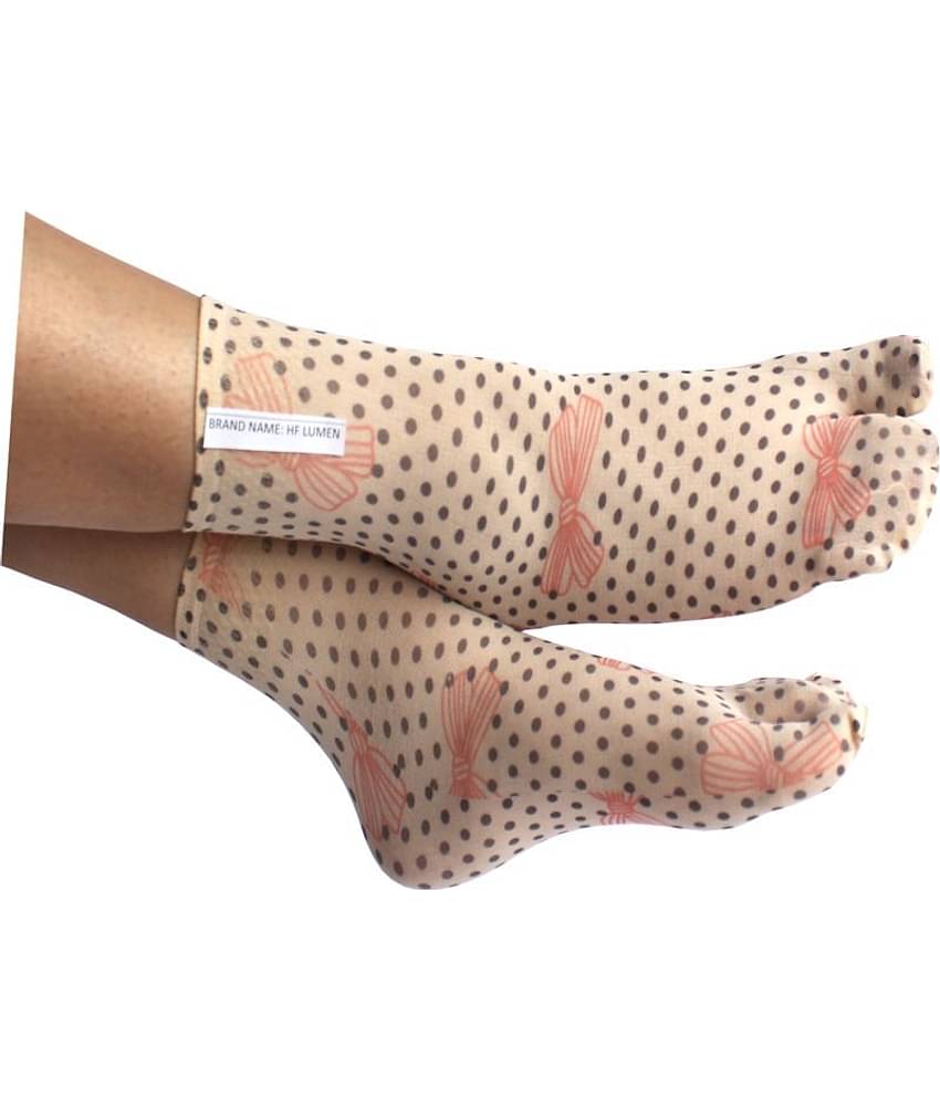 HF LUMEN Thin Transparent Net Printed Ankle Length Women Socks Pack Of 12 (5 With thumb + 7 Without Thumb)