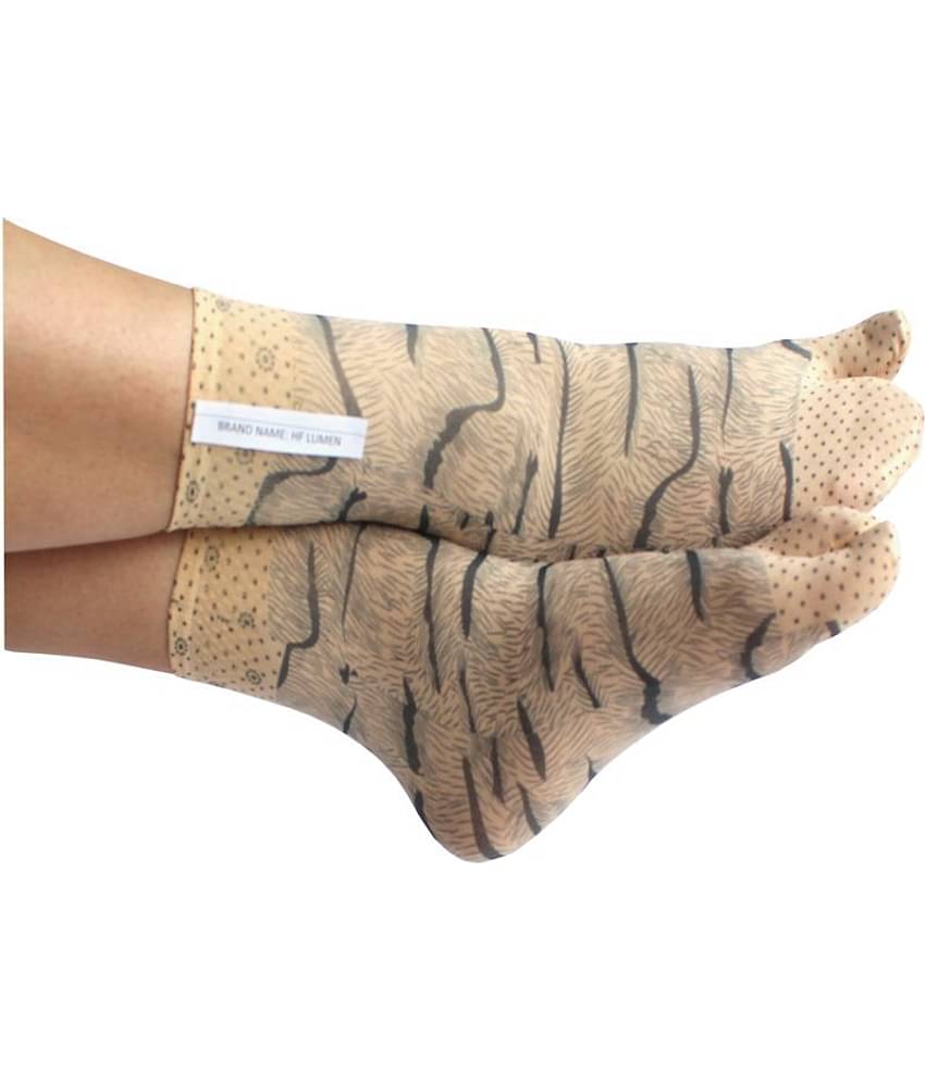 HF LUMEN Thin Transparent Net Printed Ankle Length Women Socks Pack Of 12 (5 With thumb + 7 Without Thumb)
