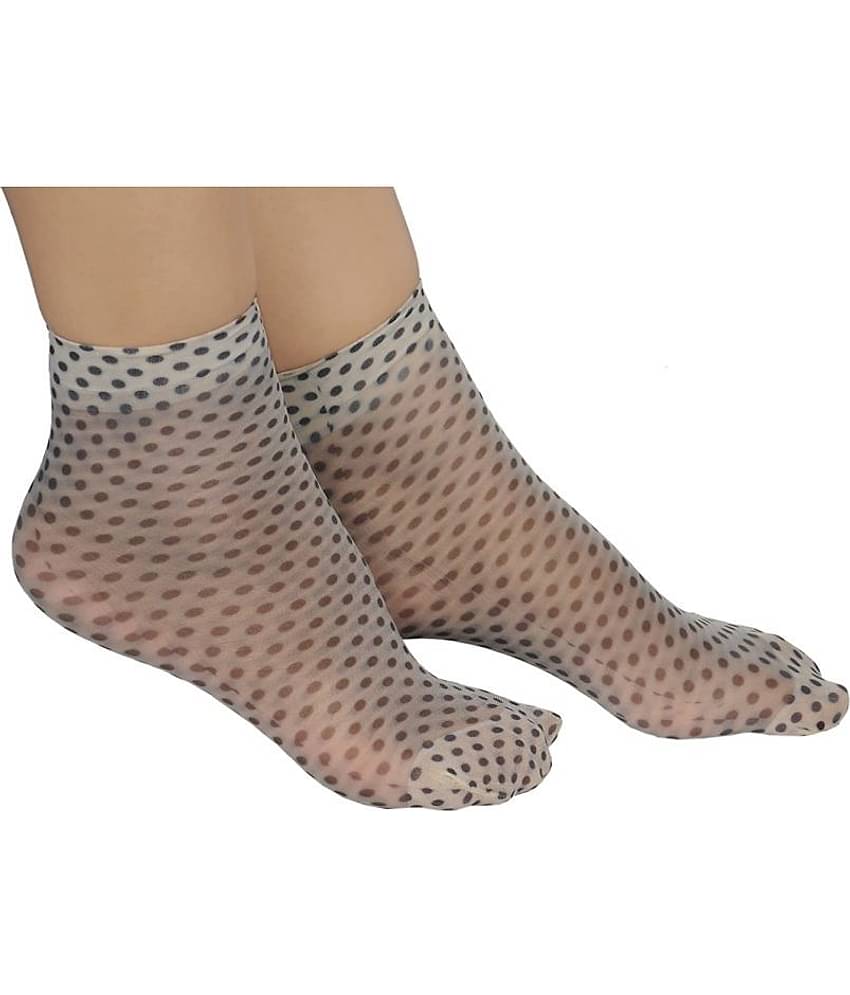 HF LUMEN Thin Transparent Net Printed Ankle Length Women Socks Pack Of 12 (5 With thumb + 7 Without Thumb)