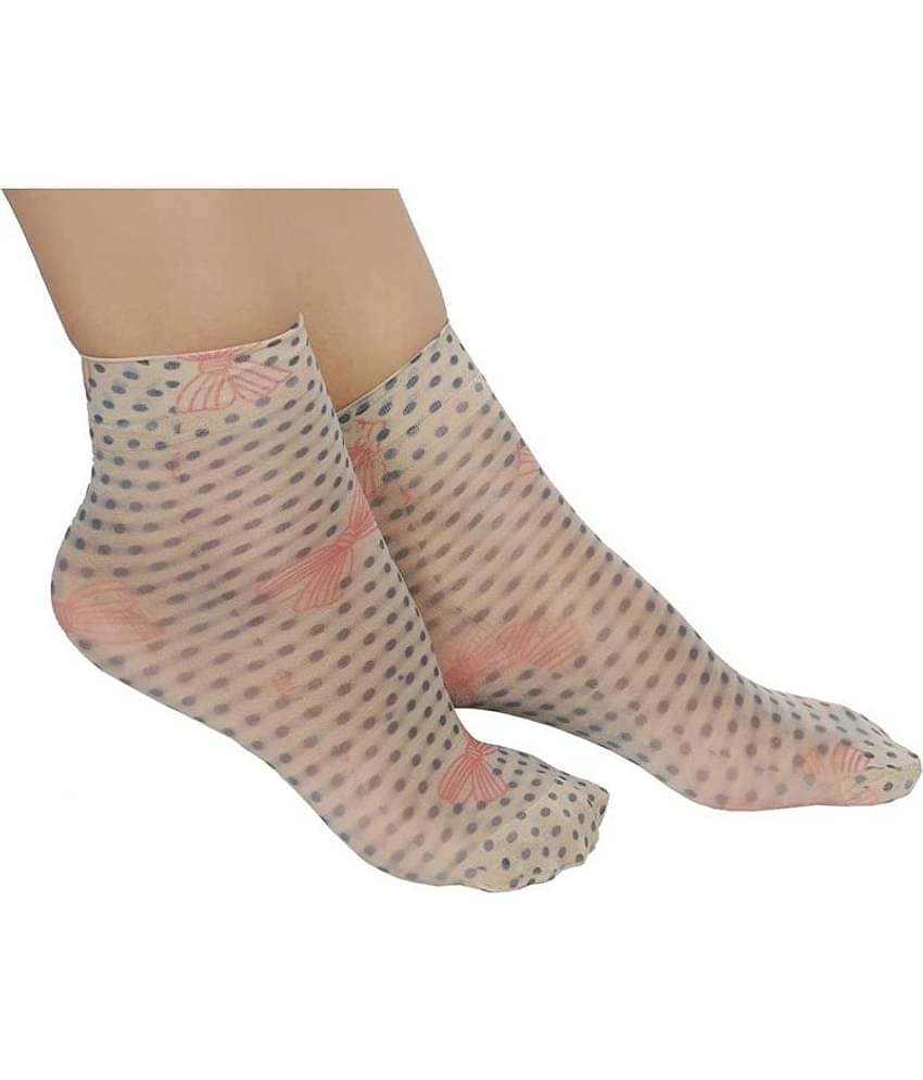 HF LUMEN Thin Transparent Net Printed Ankle Length Women Socks Pack Of 12 (5 With thumb + 7 Without Thumb)