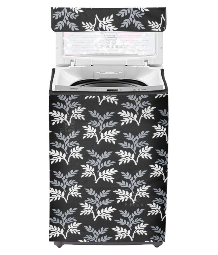     			E-Retailer Single Polyester Black Washing Machine Cover for Universal 8 kg Top Load
