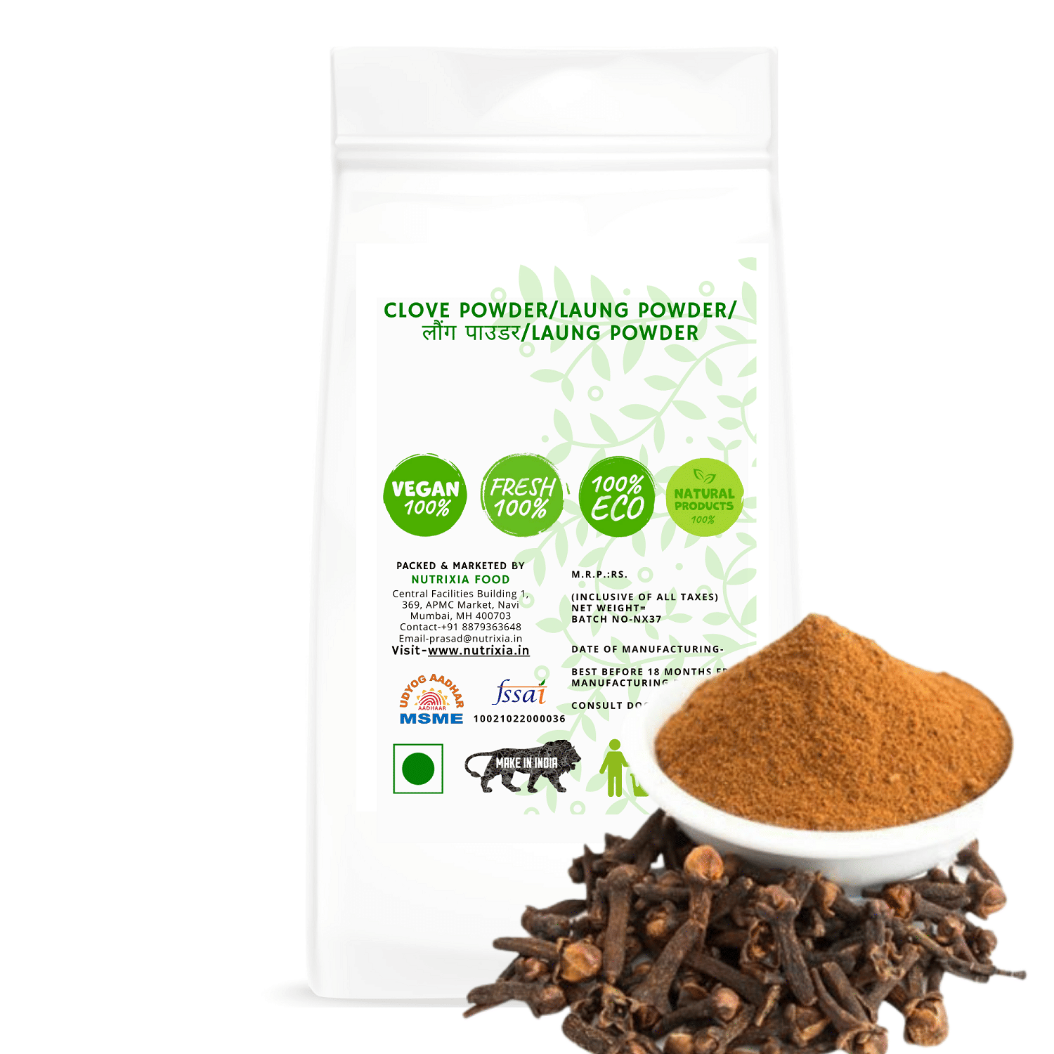 Nutrixia Food \Nclove Powder/Laung Powder Powder 100 Gm Pack of 1     			Nutrixia Food \Nclove Powder/Laung Powder Powder 100 Gm Pack of 1
