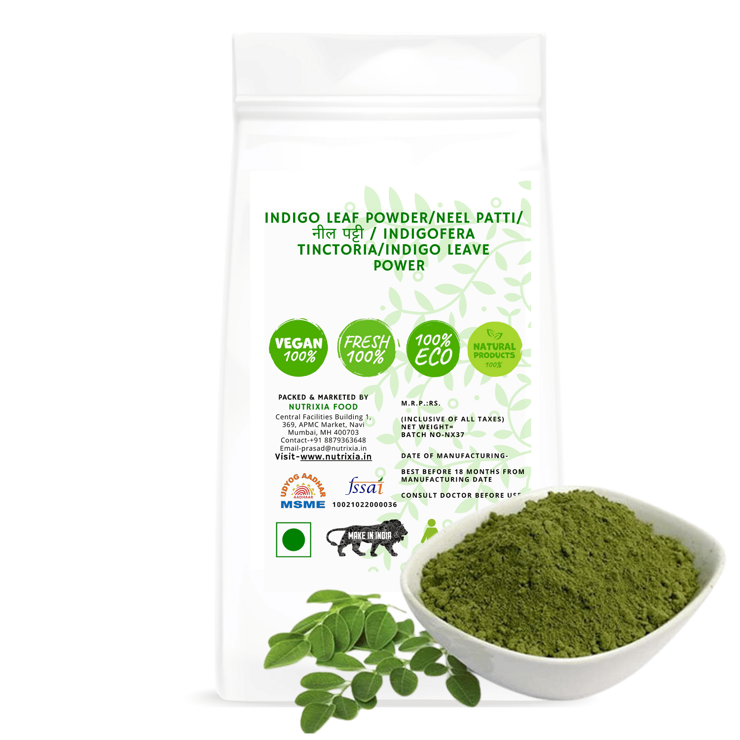     			Nutrixia Food \Nindigo Leaf Powder/Neel Patti Powder 100 Gm Pack of 1