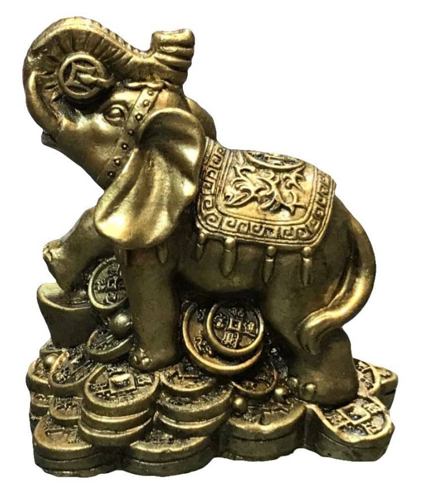     			Feng Shui Golden Trunk Up Elephant (3 x 2 inch