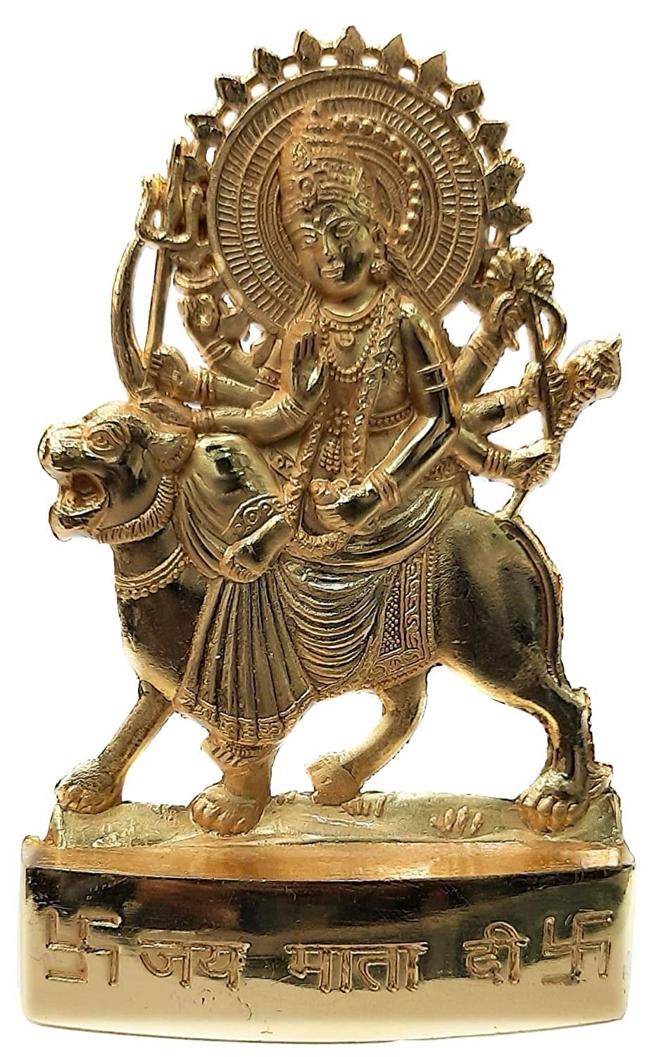     			Goddess Durga Brass Idol - 14 cm