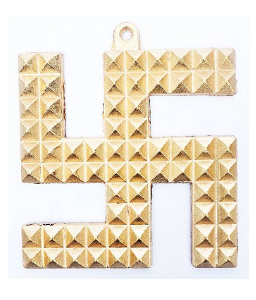    			Cyan spritual Golden Brass Shree Yantra Swastik Pyramid Yantra