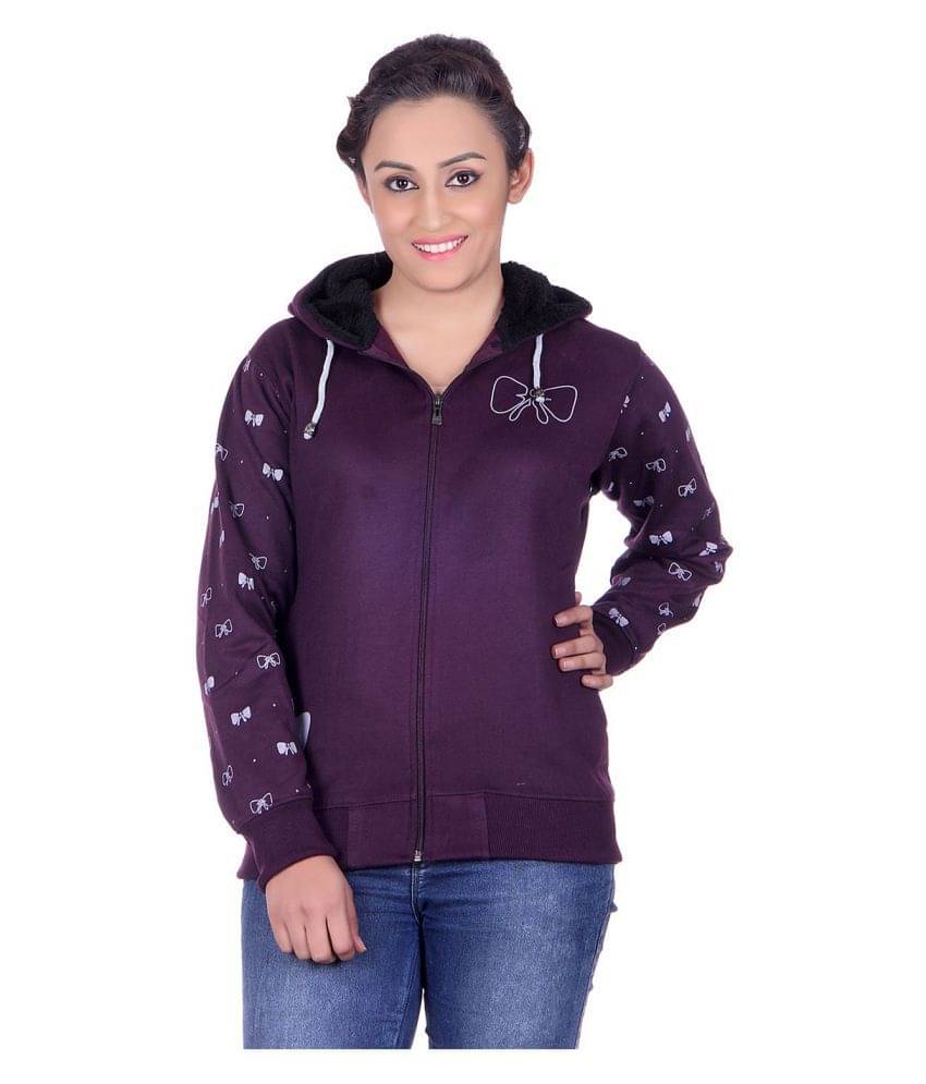     			Goodluck Cotton - Fleece Purple Hooded Sweatshirt