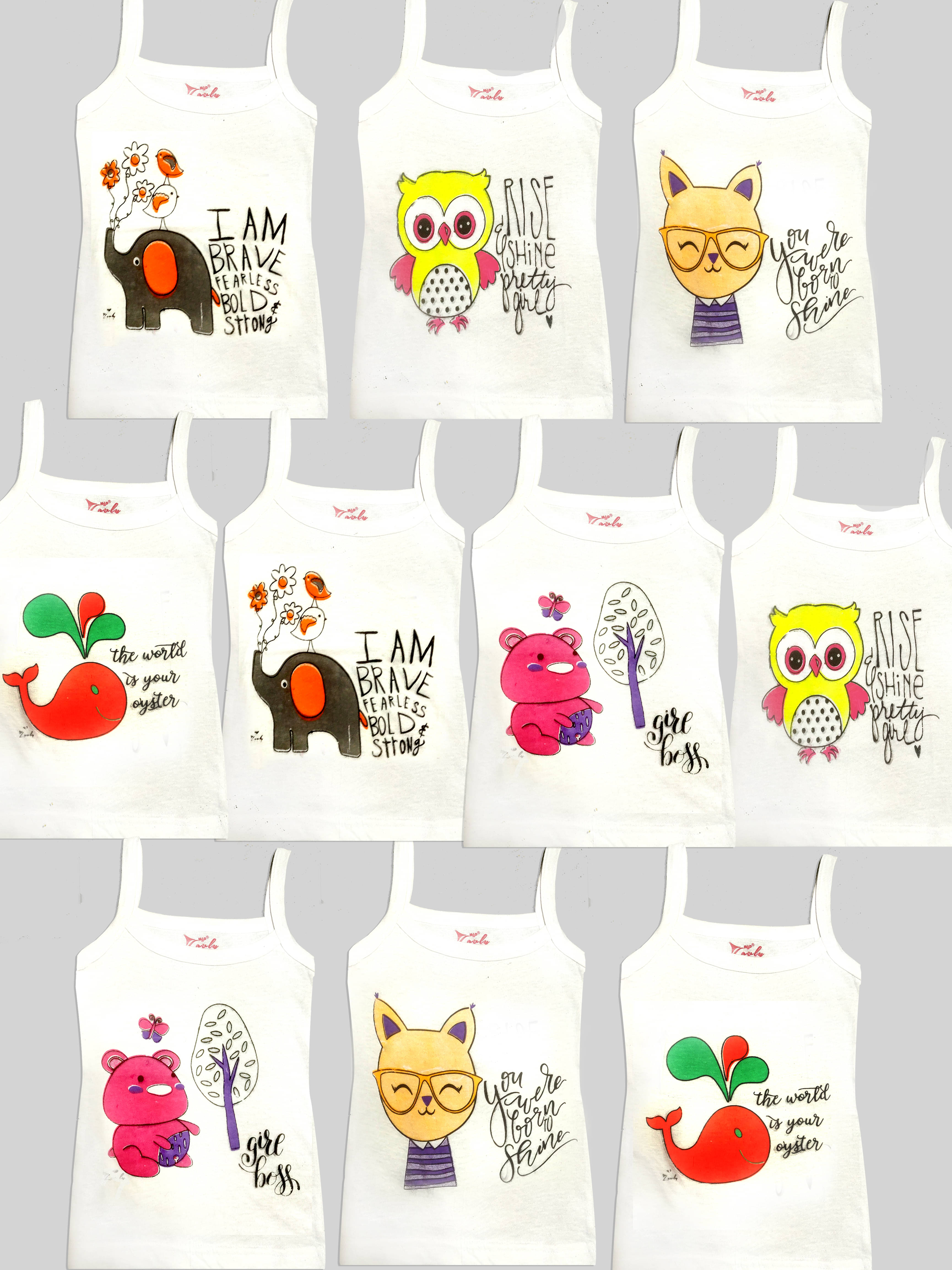     			HAP Pack of 10 Girls Cotton ( White )