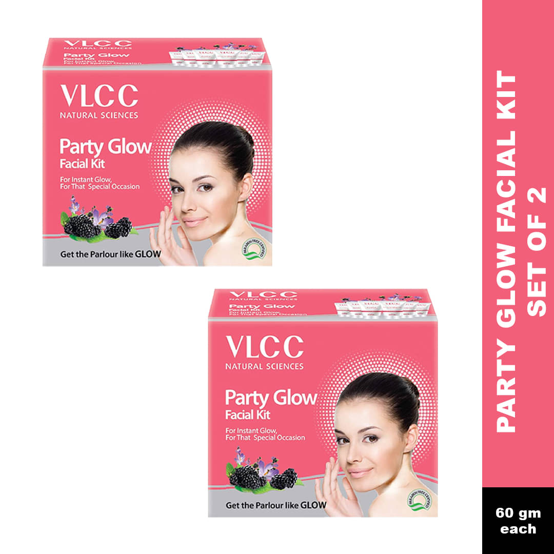     			Vlcc Partyglow Facial Kit , 60G(Pack Of 2)