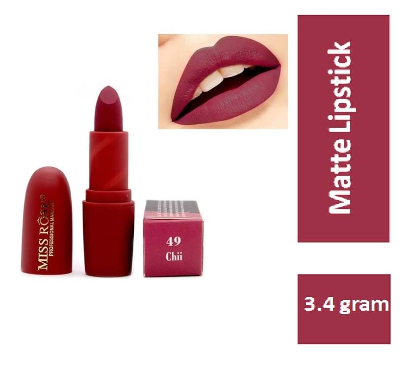     			Miss Rose Professional Makeup Matte Lipstick Purple 3.4 g