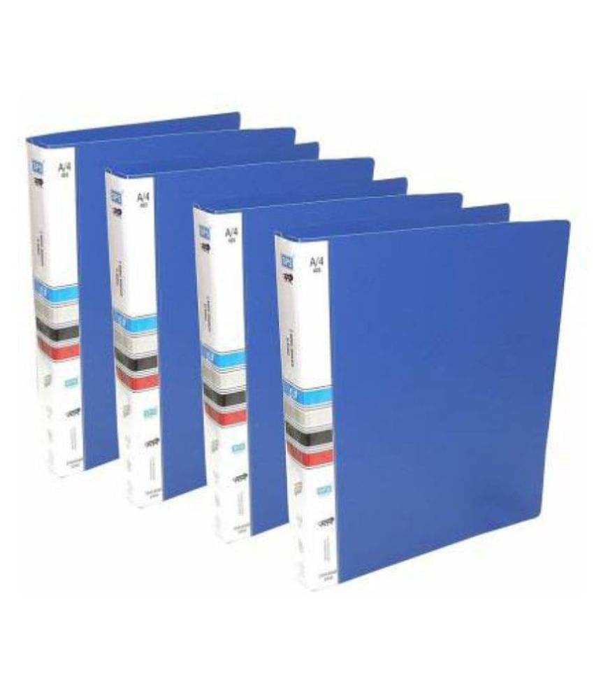     			Kataria Plastic 2D Ring Binder File, A4 (Blue Ring Binder File-4Pack)