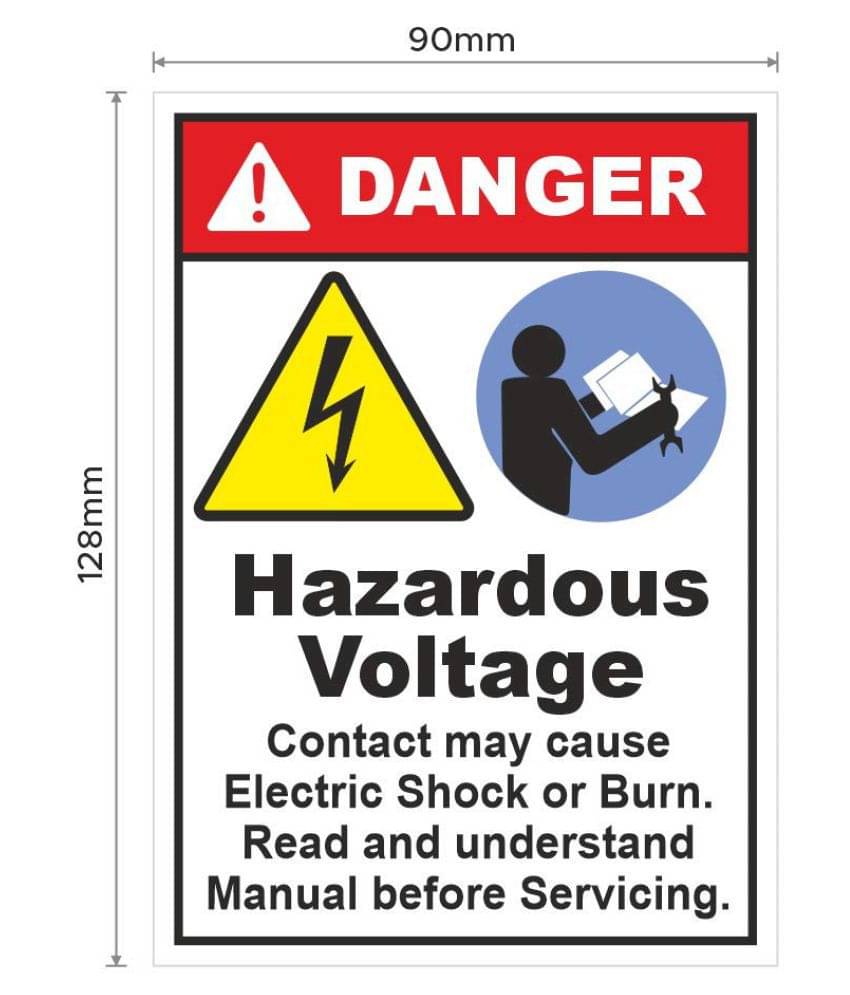 Rangvishwa Enterprises Read and Understand Manual Hazardous Voltage Sign Sticker ( 9 x 12 cms ) Rangvishwa Enterprises Read and Understand Manual Hazardous Voltage Sign Sticker ( 9 x 12 cms )