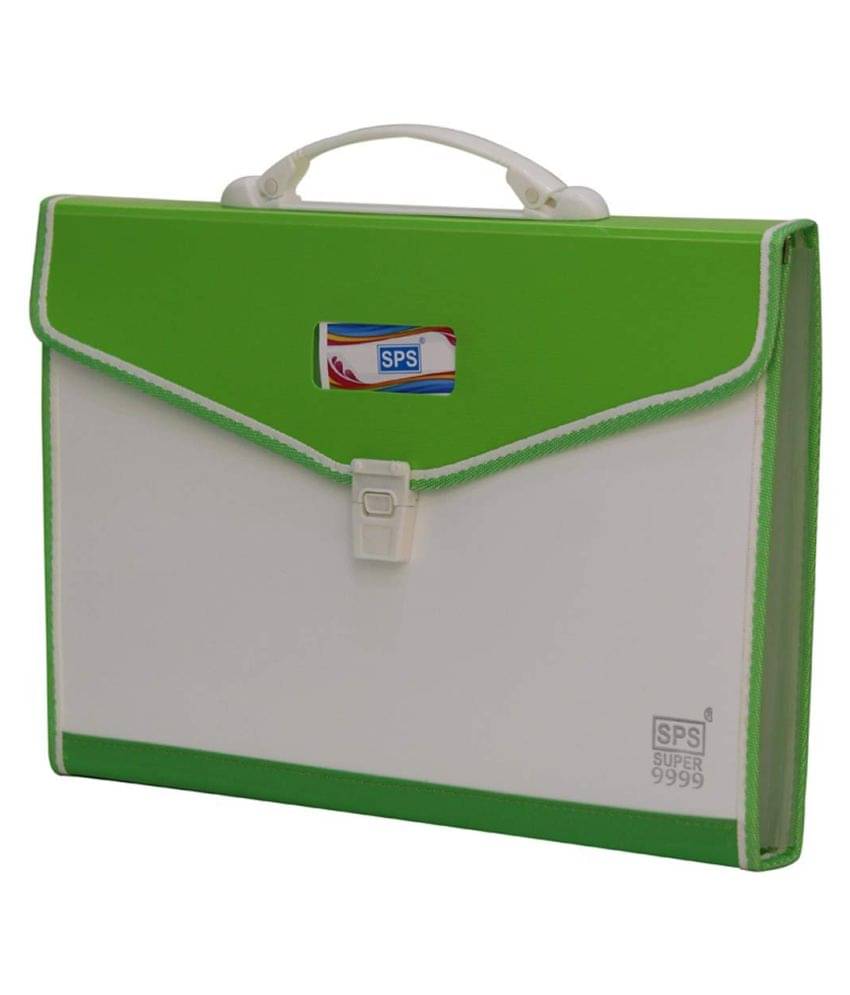 RANGWELL Presents Plastic File Folder F/C Expanding Bag with Handle (GREEN/Multicoloured (AKSHAR ENTERPRISES) RANGWELL Presents Plastic File Folder F/C Expanding Bag with Handle (GREEN/Multicoloured (AKSHAR ENTERPRISES)