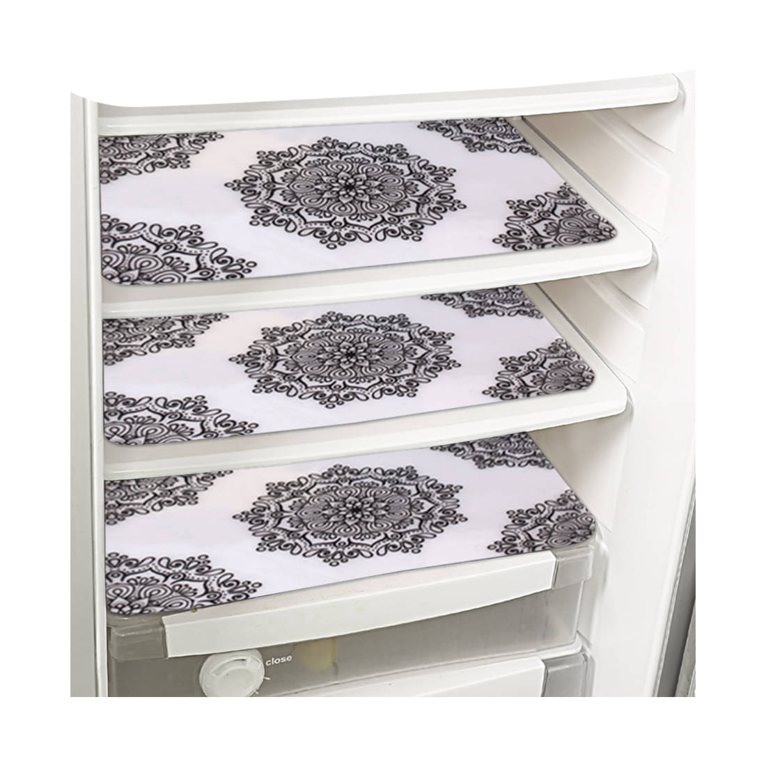 PrettyKrafts Set of 3 PVC Black Fridge Mats PrettyKrafts Set of 3 PVC Black Fridge Mats