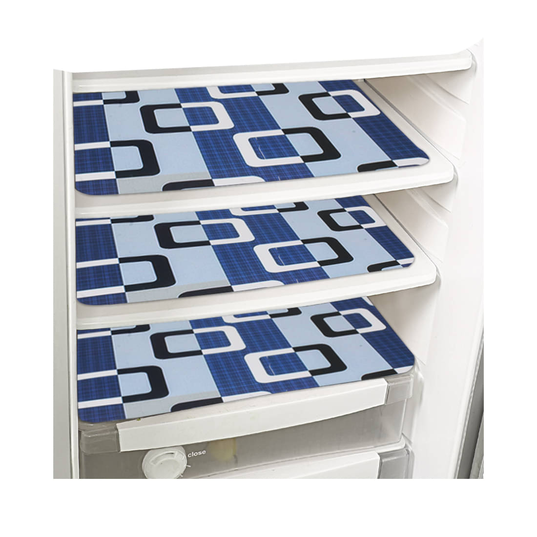 PrettyKrafts Set of 3 PVC Blue Fridge Mats PrettyKrafts Set of 3 PVC Blue Fridge Mats