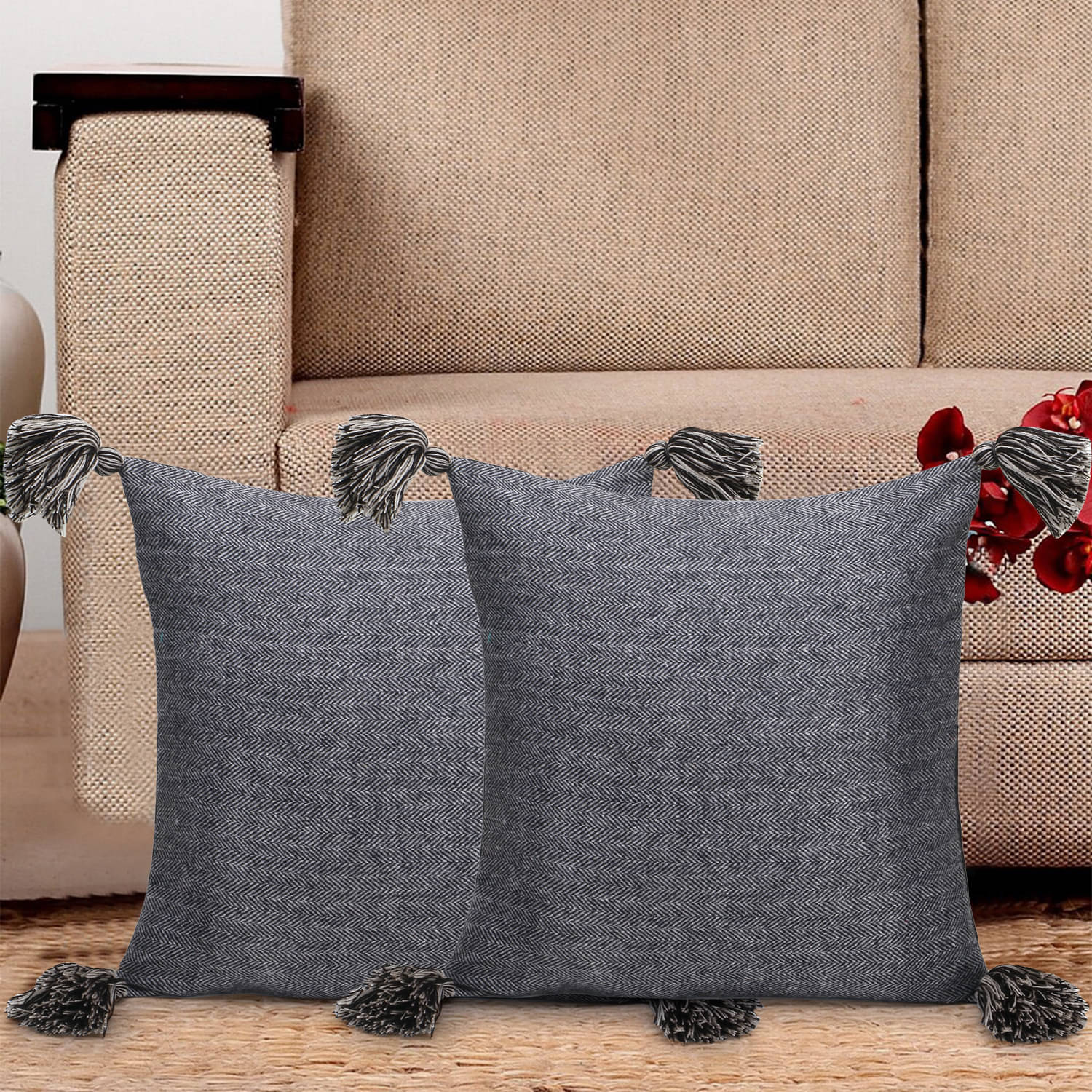     			mezposh Set of 2 Others Cushion Covers 40X40 cm (16X16)