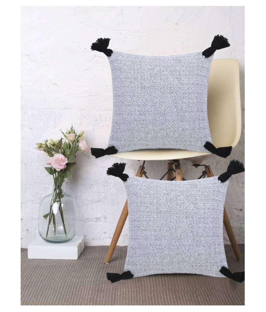     			mezposh Set of 2 Poly Cotton Cushion Covers 40X40 cm (16X16)
