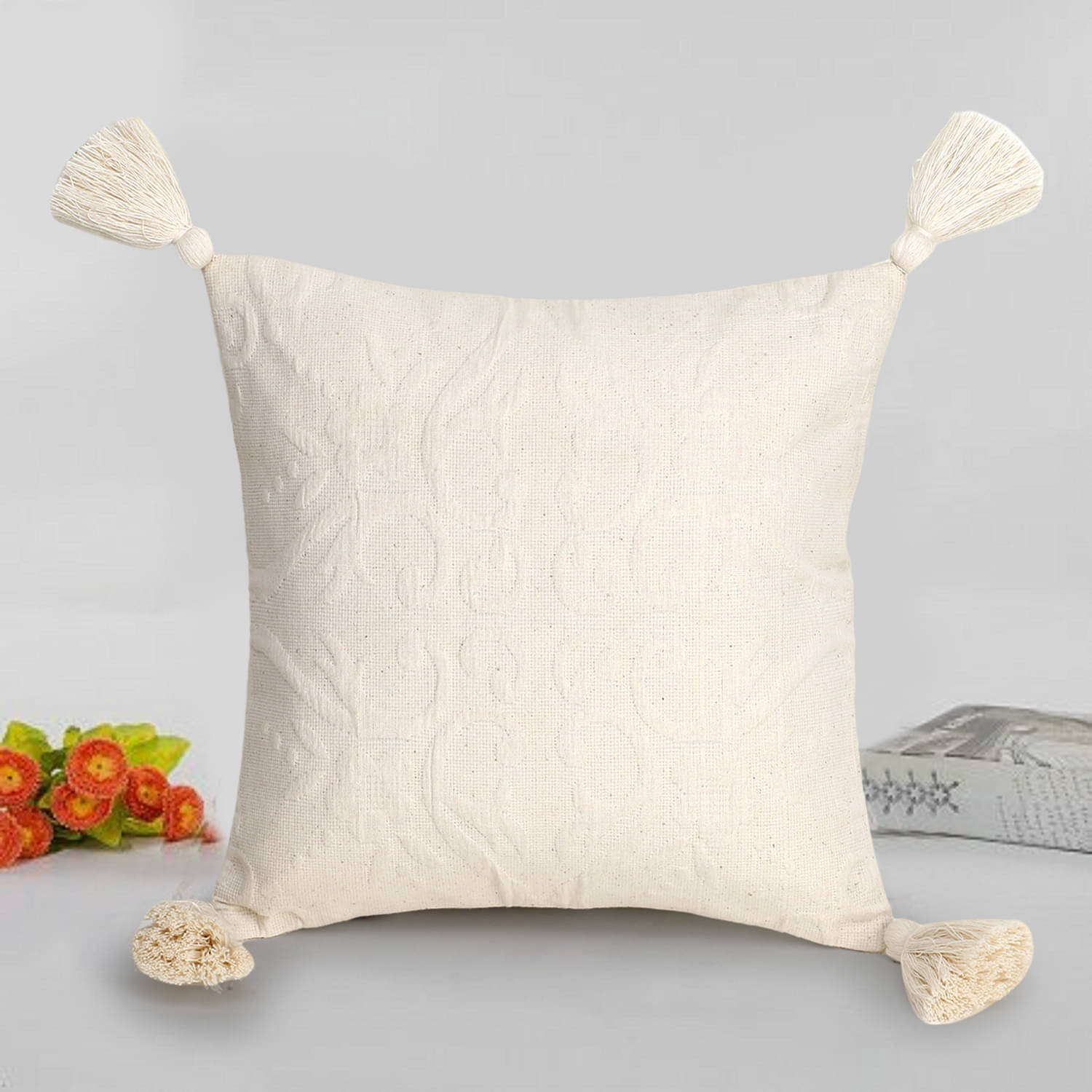     			mezposh Single Cotton Cushion Covers 30X30 cm (12X12)