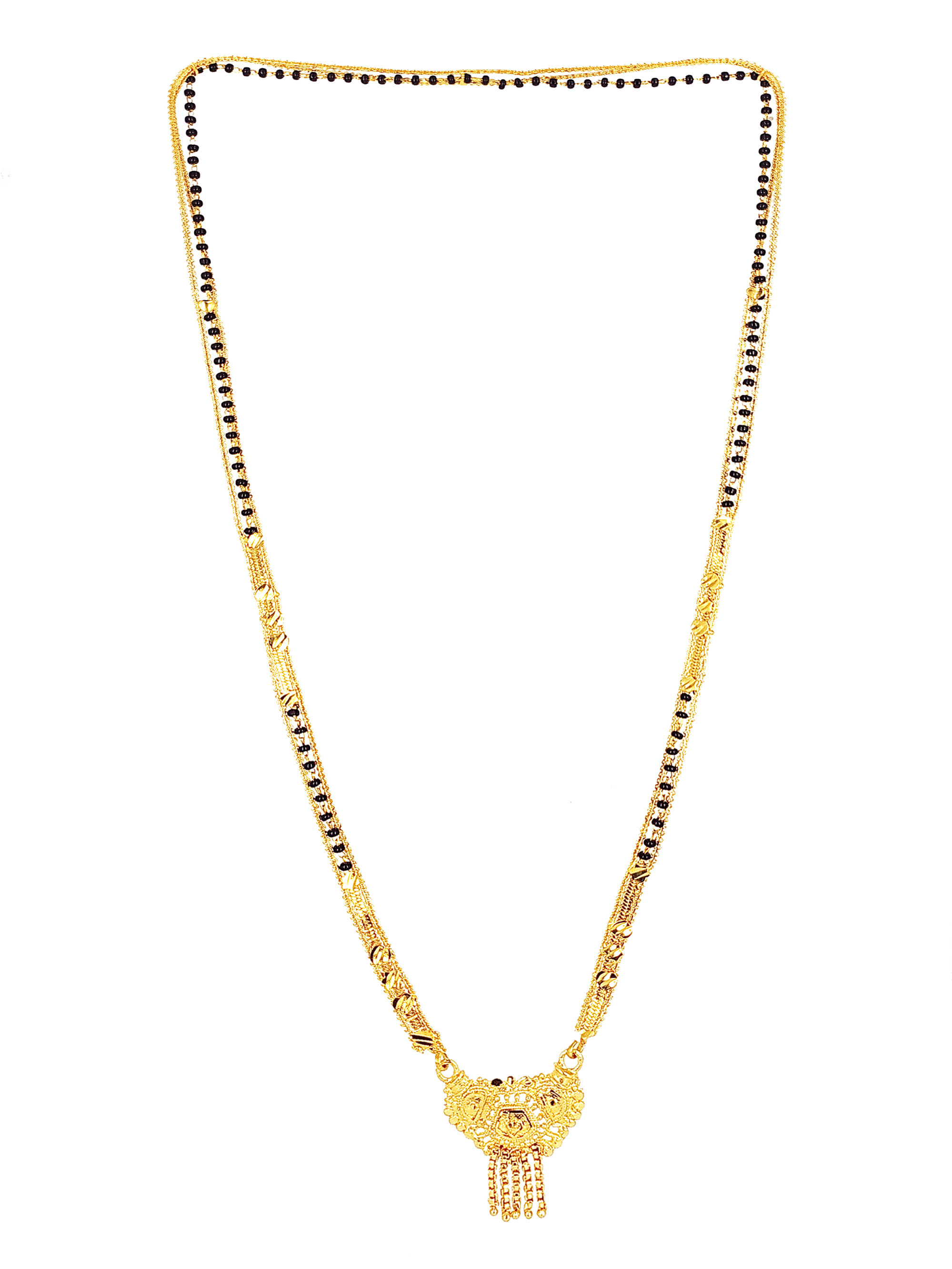 shankhraj mall golplated black bead mangalsutra for women latest design -10046
