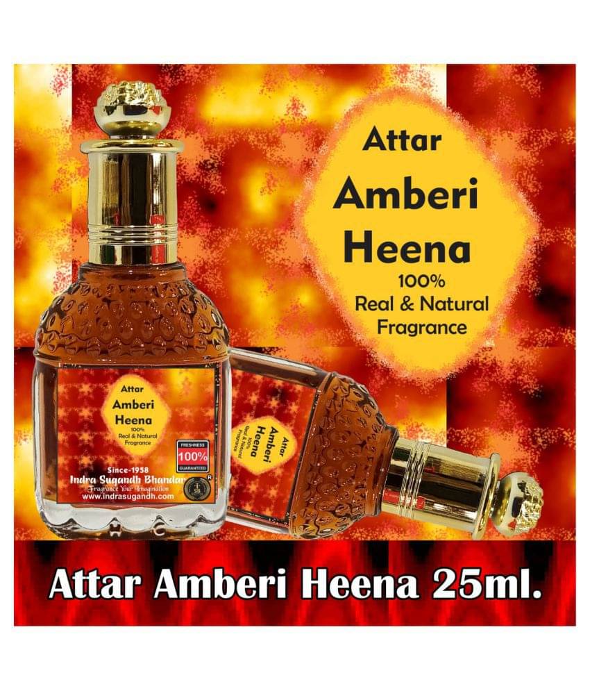 INDRA SUGANDH BHANDAR - Amberi Heena Attar For Men & Women 25ml Pack Of 1 INDRA SUGANDH BHANDAR - Amberi Heena Attar For Men & Women 25ml Pack Of 1