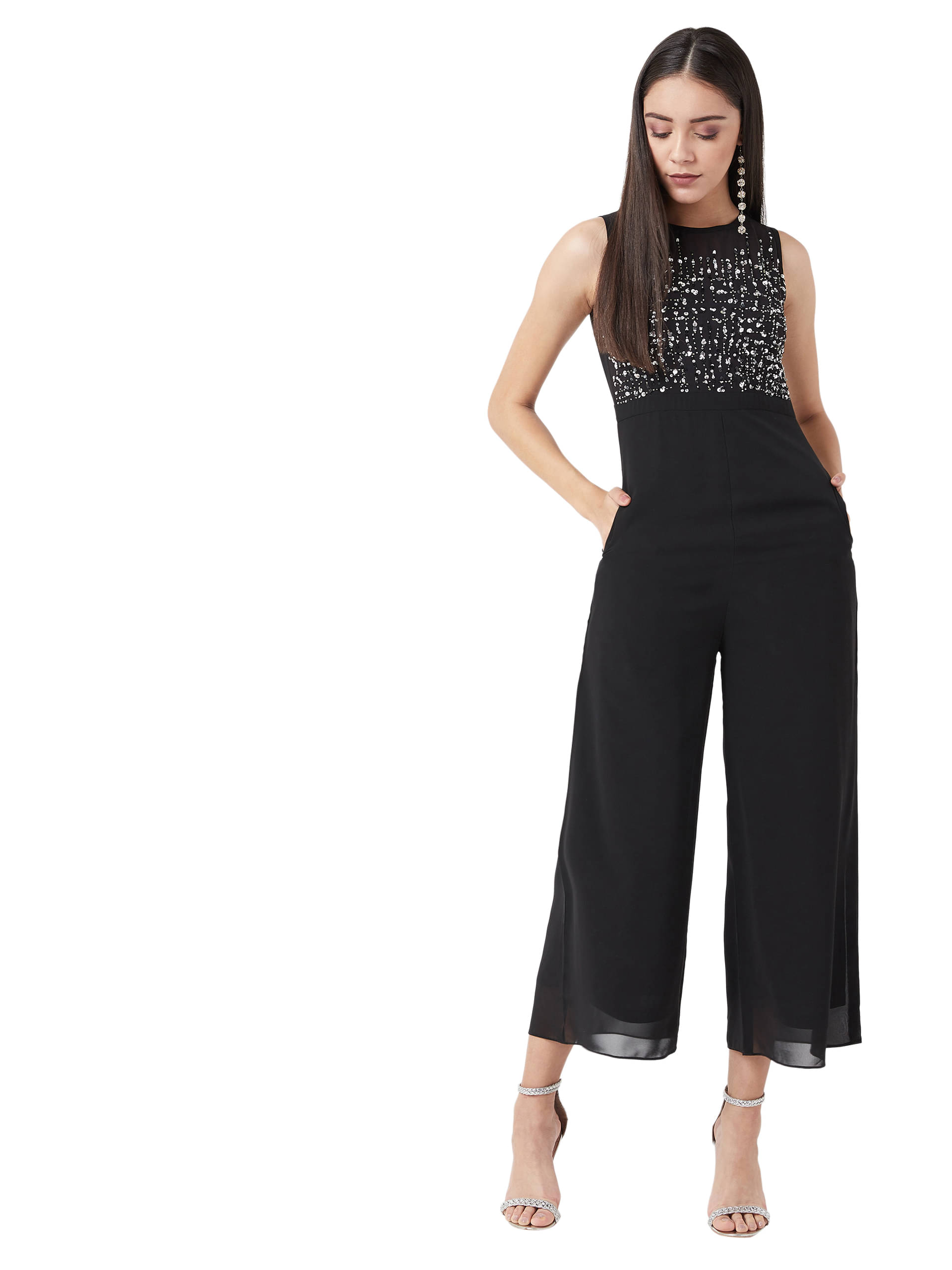    			Miss Chase - Black Georgette Regular Fit Women's Jumpsuit ( Pack of 1 )