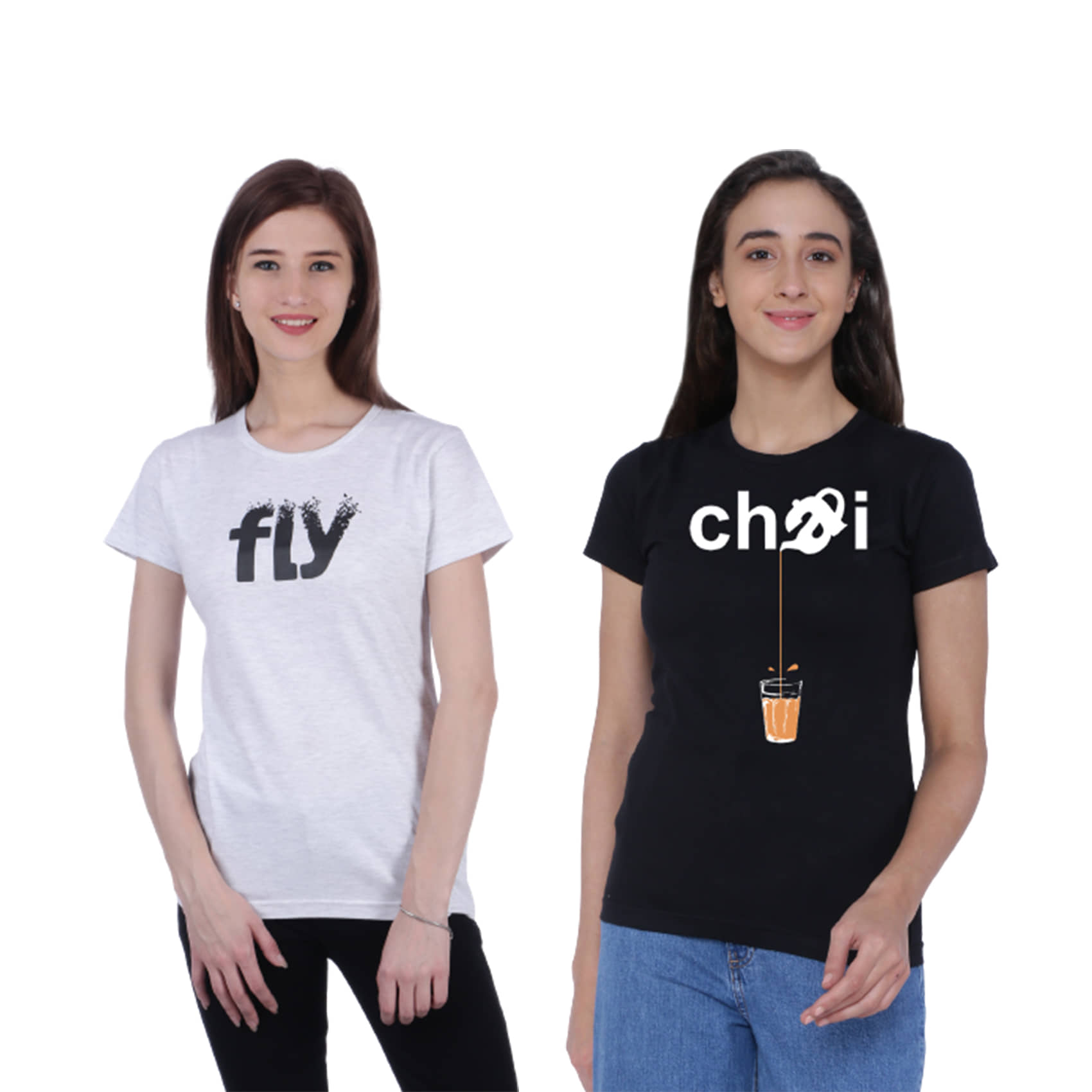 Neo Garments Women Cotton Printed Regular Fit Round Neck T-Shirt ( Multi Color )