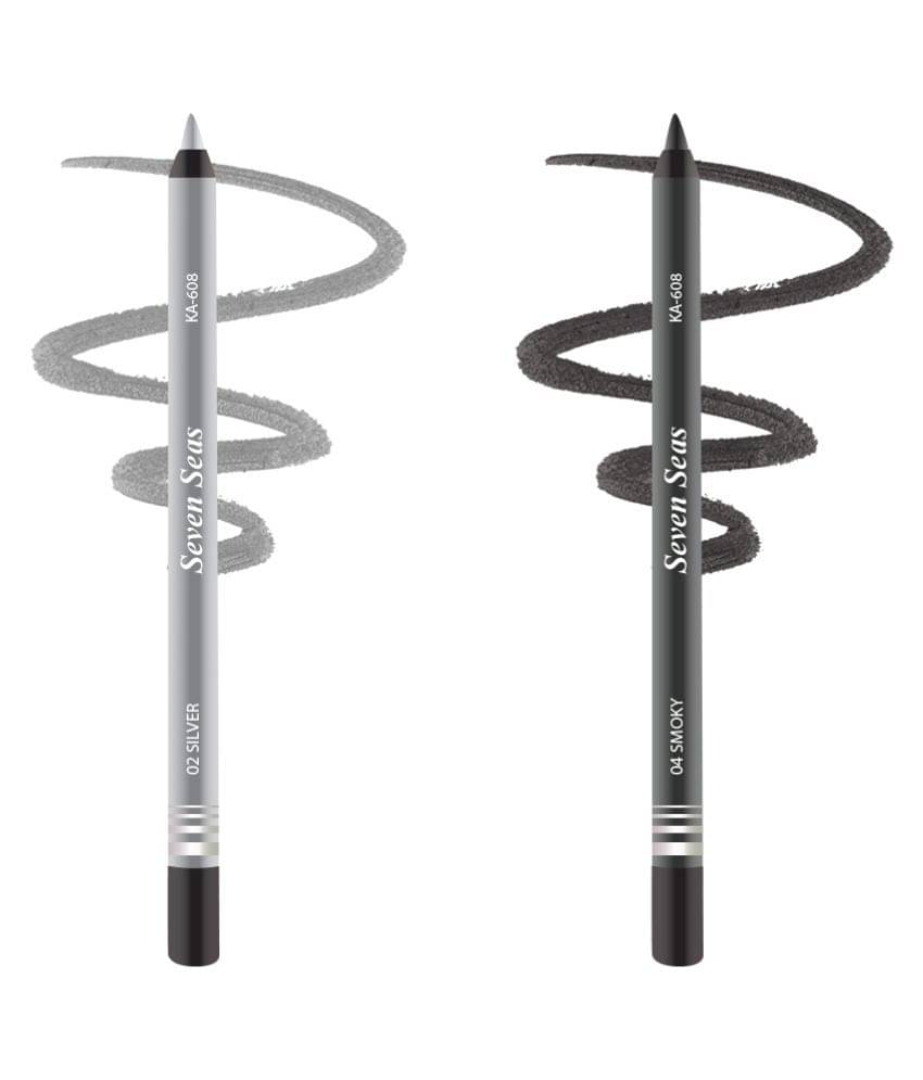     			Seven Seas Double Intense Kajal - Shade (Silver and  Black) Pack of 2