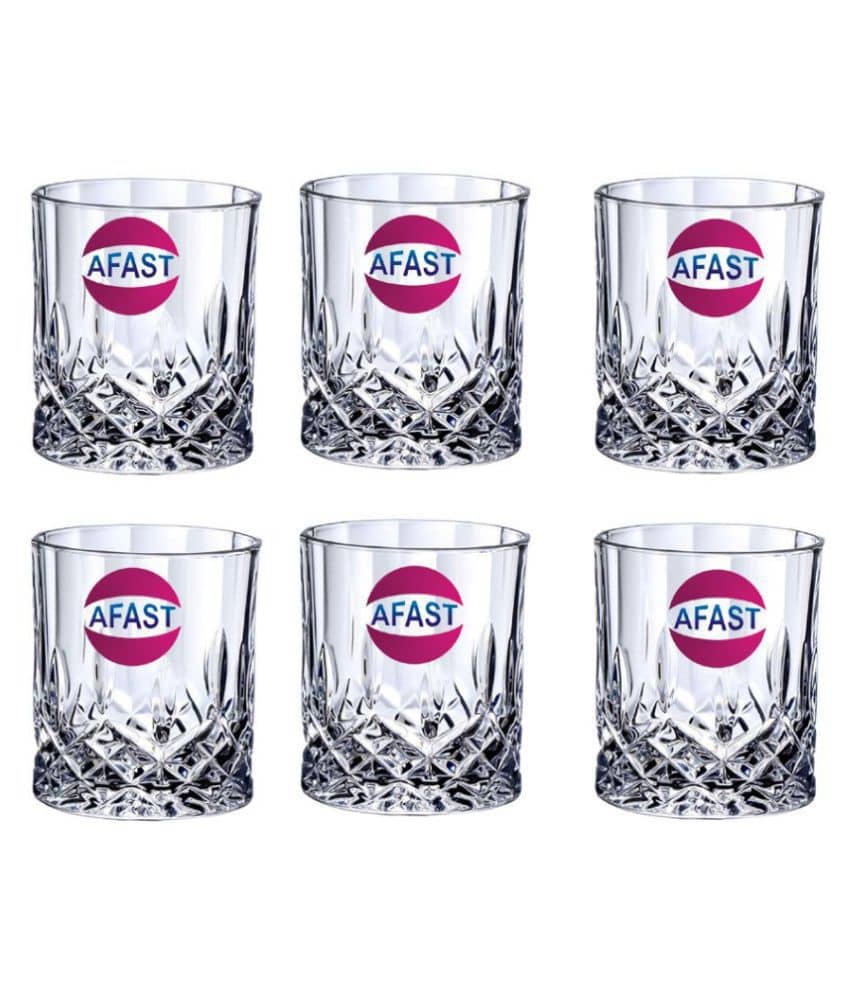 Afast Whisky  Glasses Set,  200 ML - (Pack Of 6)