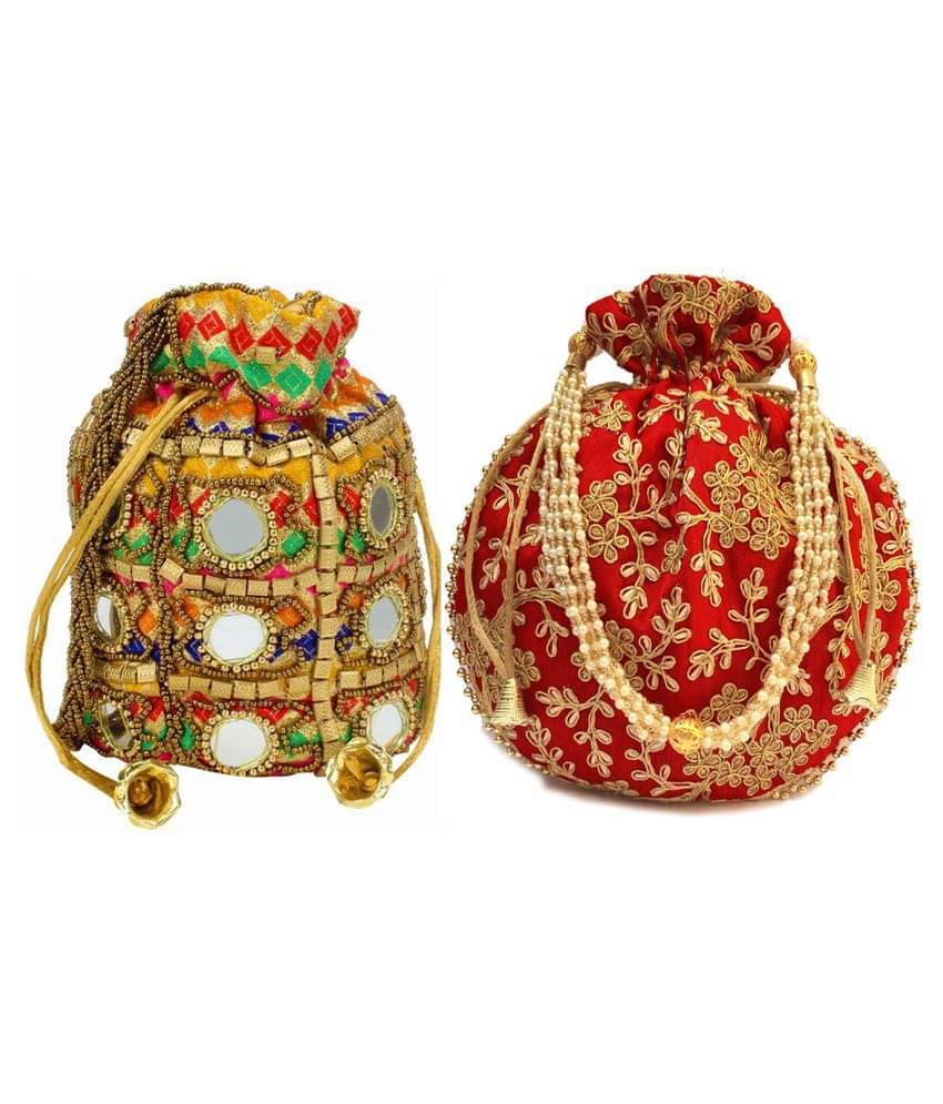     			Bulbul Multi Silk Potli