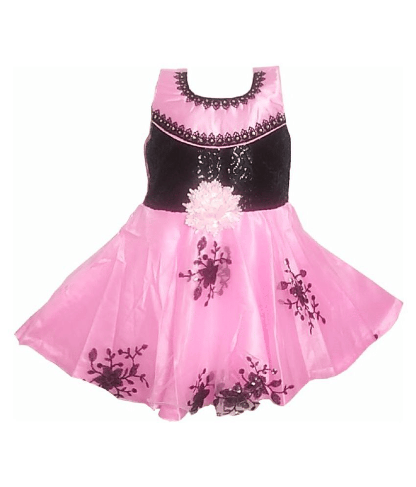     			harshvardhanmart Baby Girls Satin Frocks ( Pink )