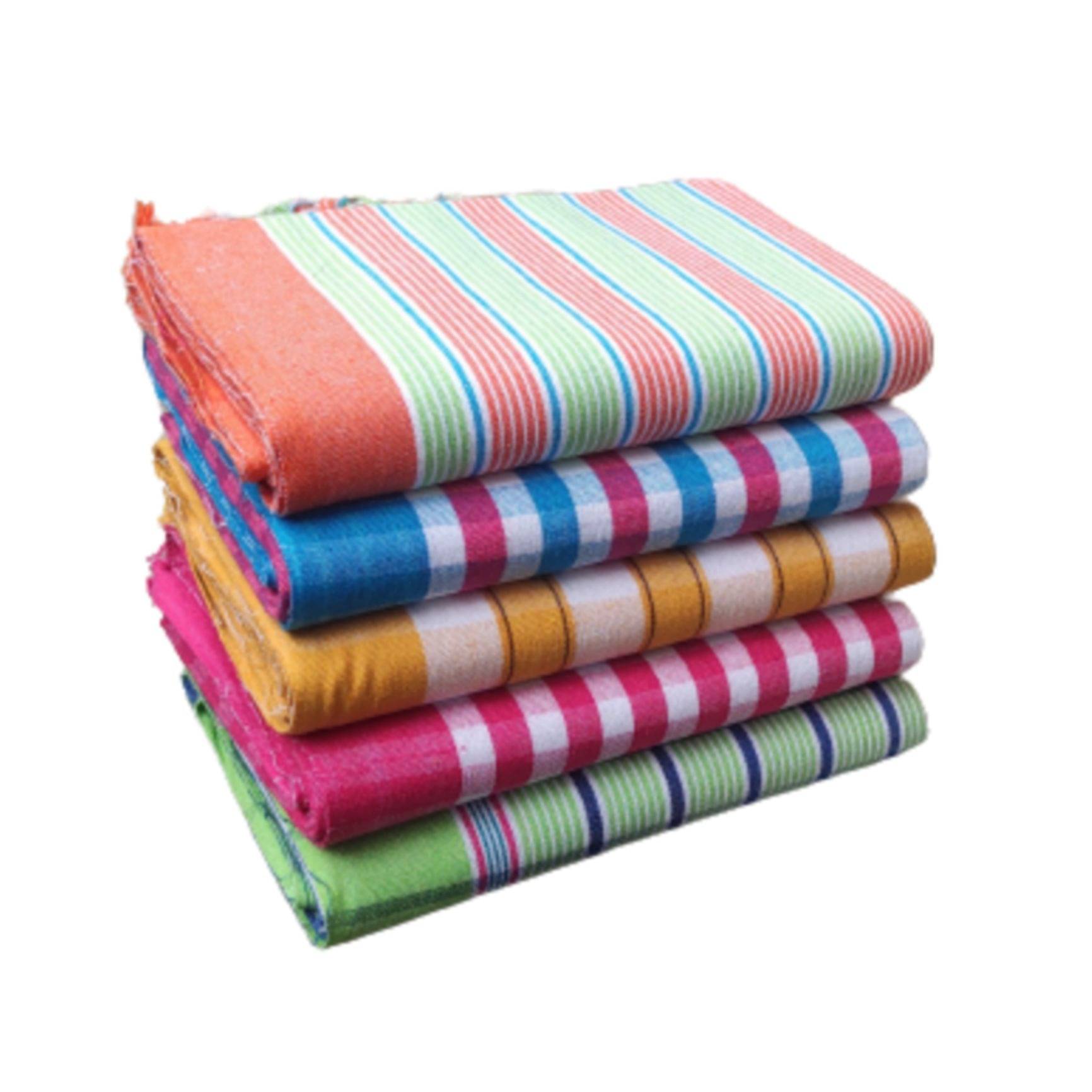     			KAKUMANU - Multicolor Cotton Checks Bath Towel (Pack of 5)