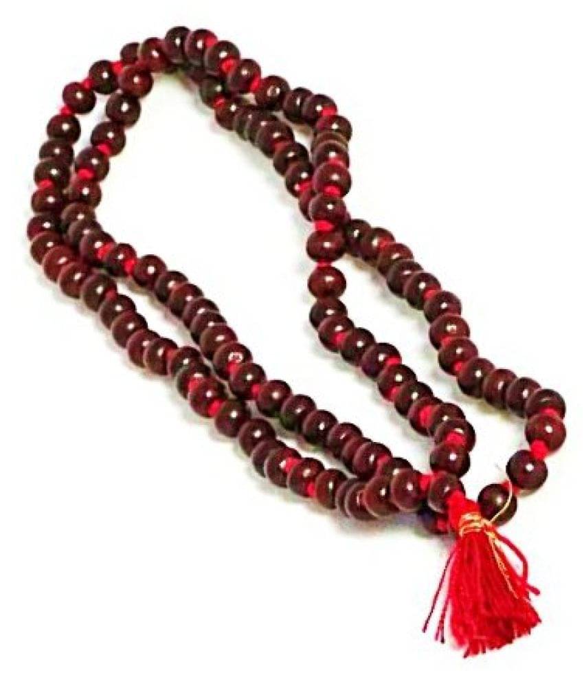     			Lal Chandan Mala / Red Sandalwood Rosary Certified Mala for Wearing and Jaap / Chanting / 108+1 Beads of 7-8 mm / 100% Original, Real & Natural Maala