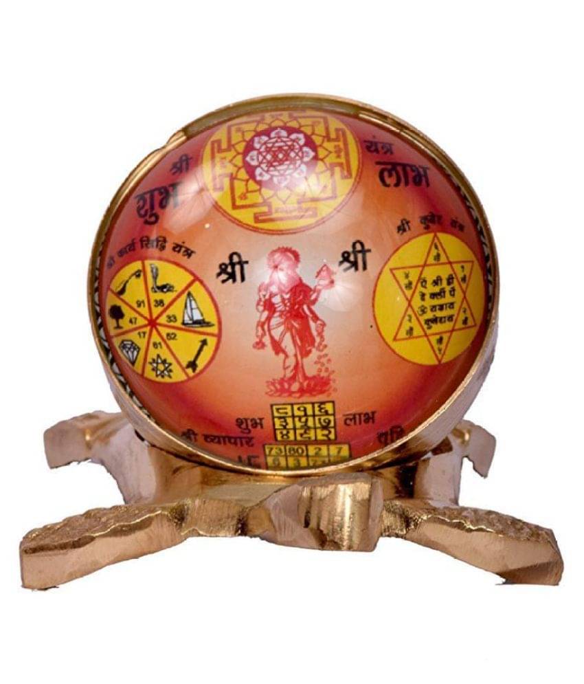     			Vastu / Fang Shui Sampuran Shree Yantra On Tortoise Decorative Showpiece - 5 cm(Brass)