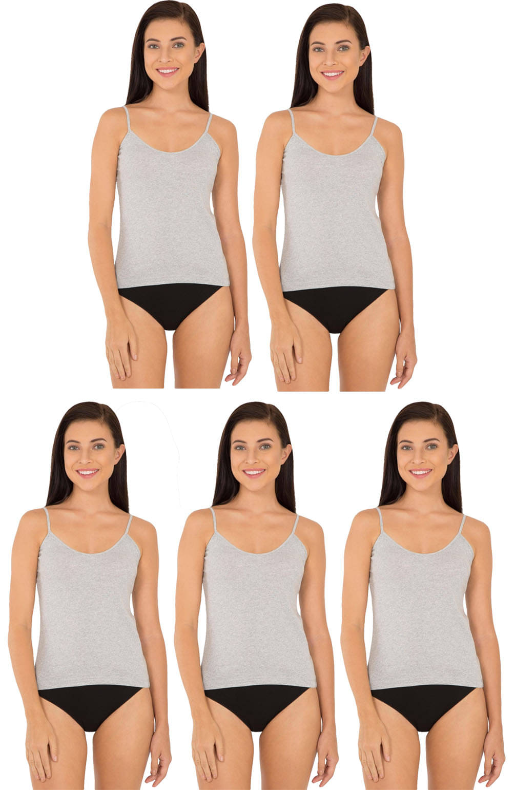     			Jockey Cotton Camisoles - Grey
