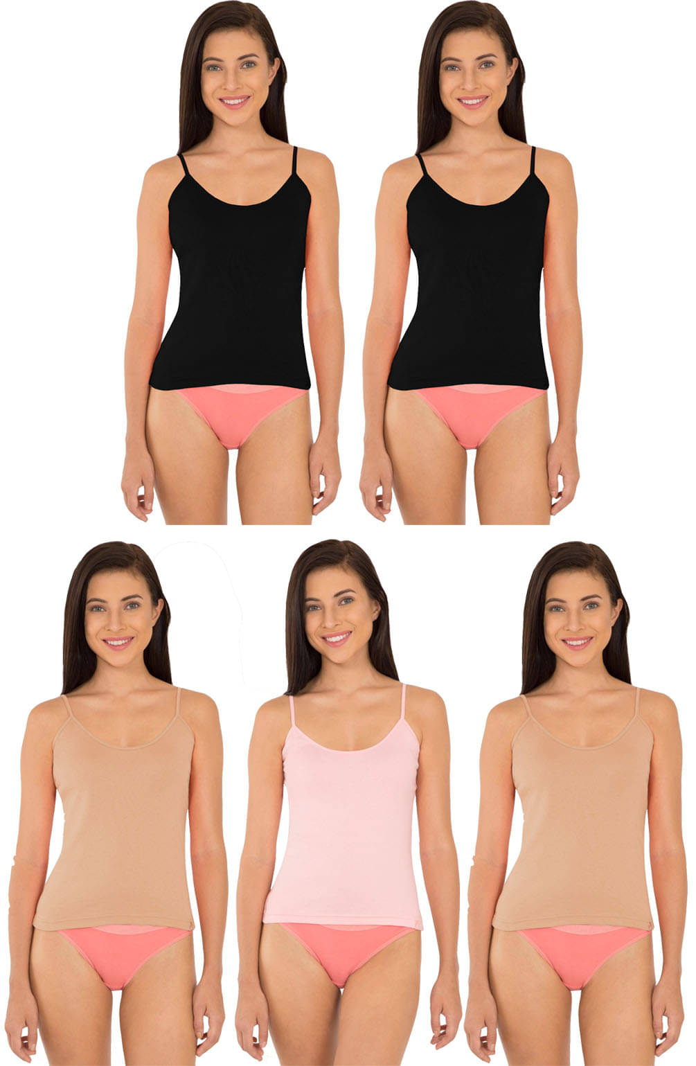 Jockey Cotton Camisoles - Multi Color Jockey Cotton Camisoles - Multi Color
