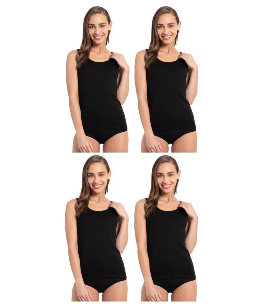 Jockey Cotton Tanks - Black     			Jockey Cotton Tanks - Black