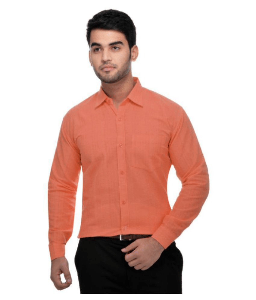     			DESHBANDHU Cotton 100 Percent Cotton Regular Fit Men's Formal Shirt - Orange ( Pack of 1 )