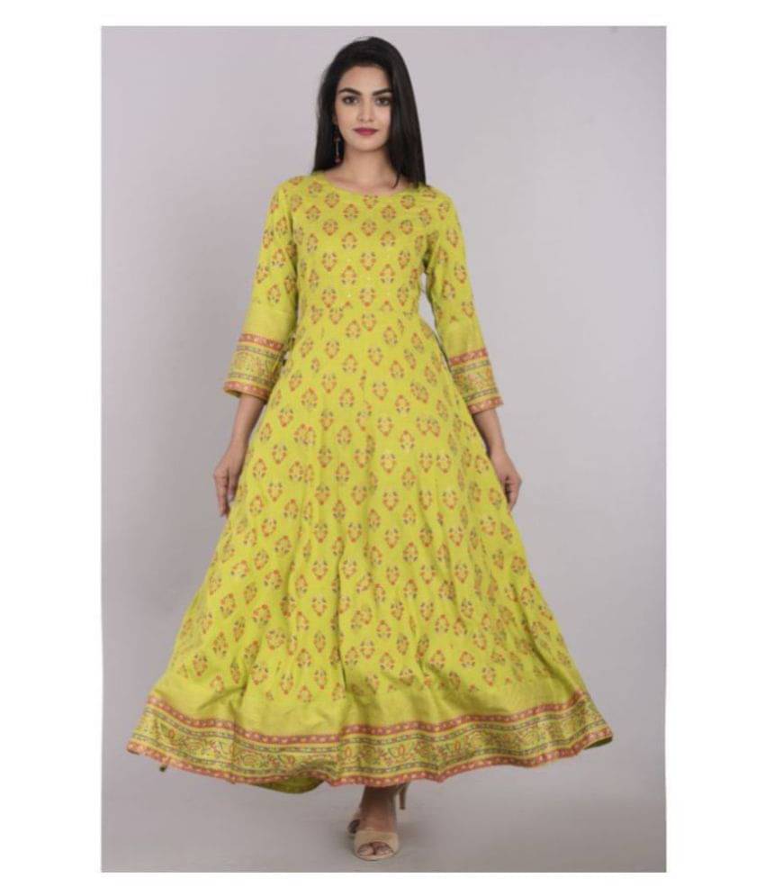 Kbz - Green Rayon Women's Flared Kurti Kbz - Green Rayon Women's Flared Kurti