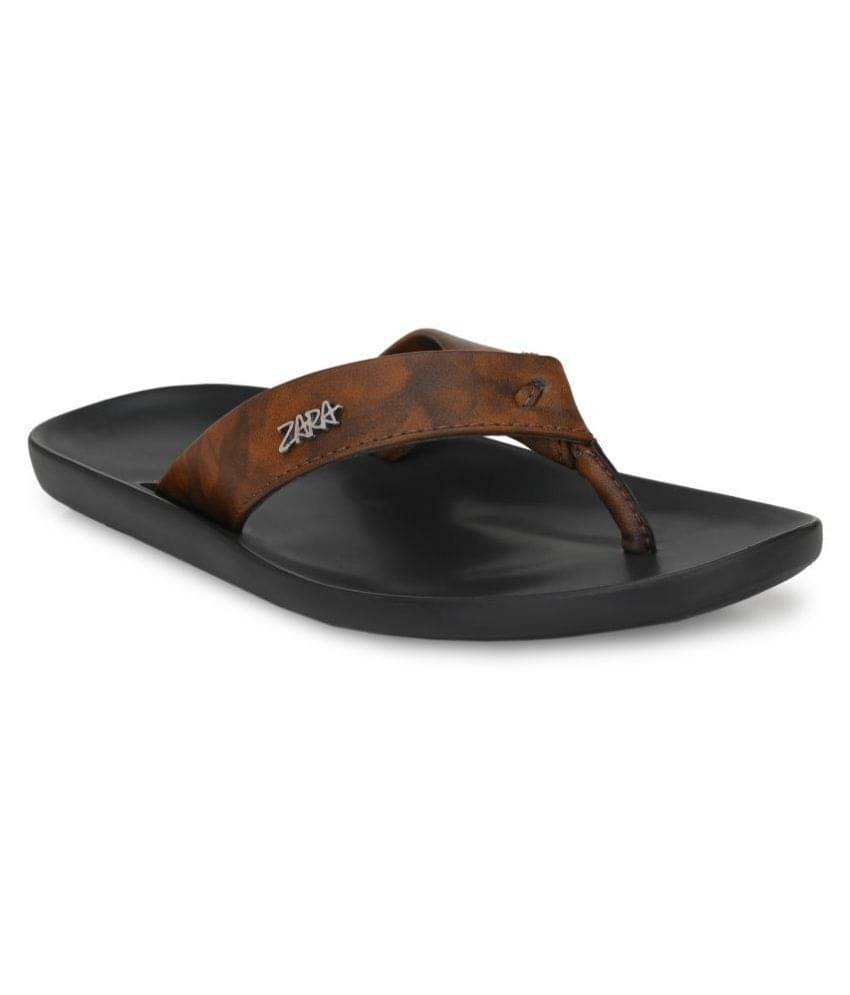     			Leeport Brown Flip Flops