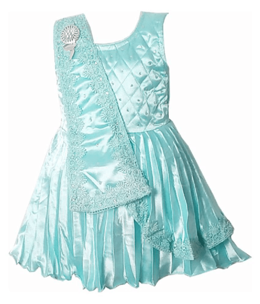     			harshvardhanmart Baby Girls Faux Satin Frocks ( Green )