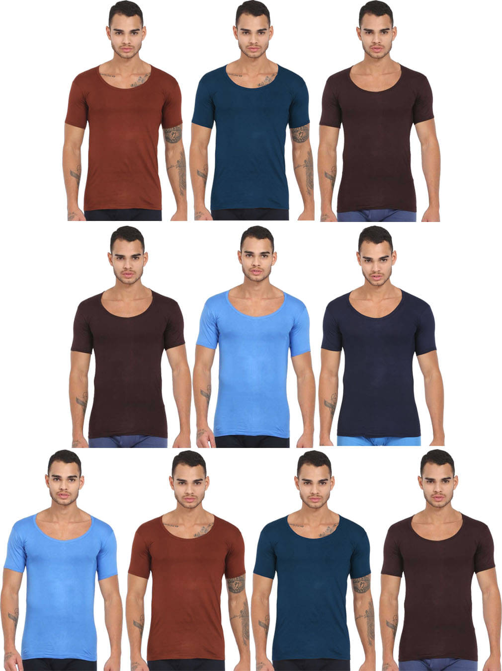Rupa Frontline Multi Half Sleeve Vests Pack of 10 Rupa Frontline Multi Half Sleeve Vests Pack of 10
