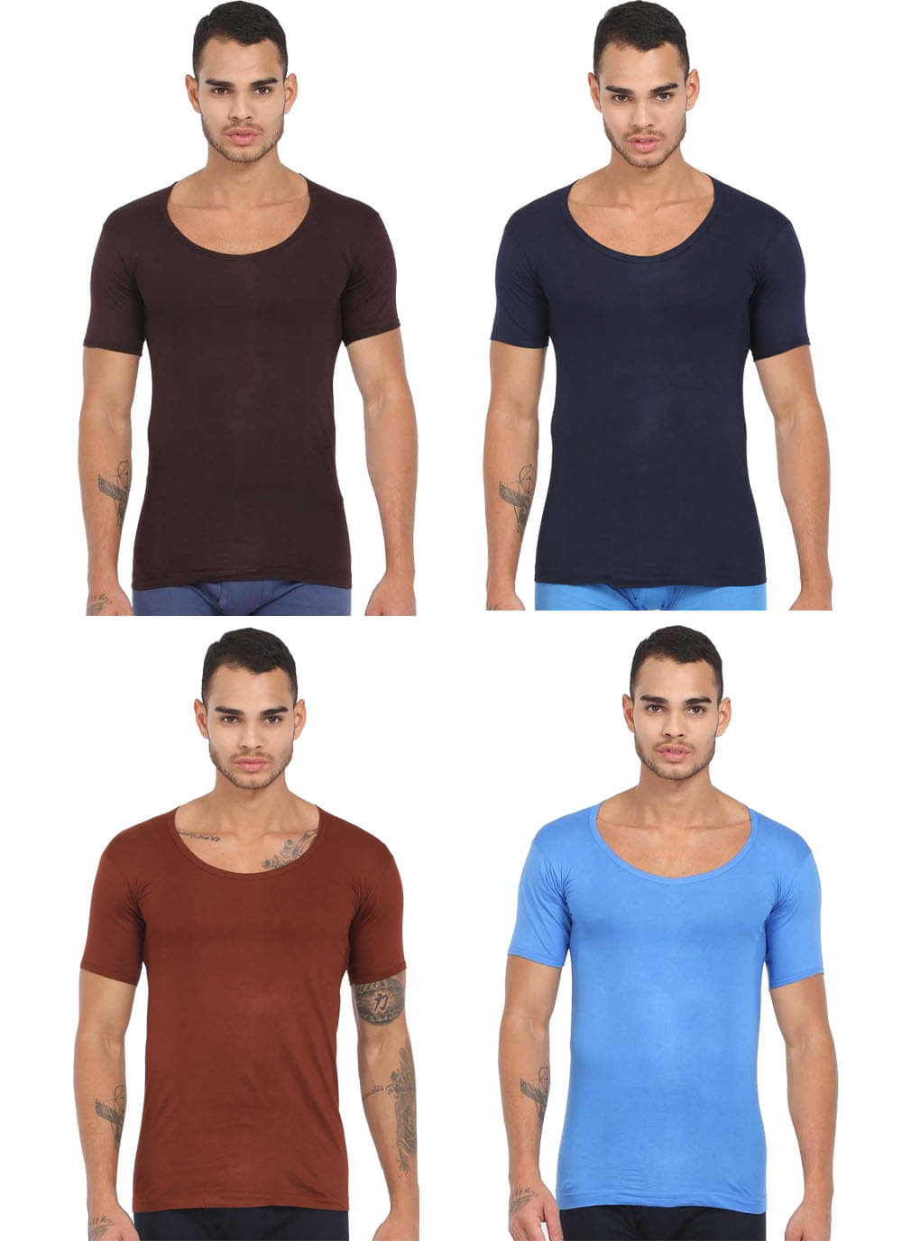 Rupa Frontline Multi Half Sleeve Vests Pack of 4 Rupa Frontline Multi Half Sleeve Vests Pack of 4