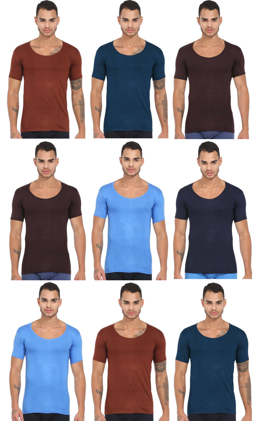 Rupa Frontline Multi Half Sleeve Vests Pack of 9 Rupa Frontline Multi Half Sleeve Vests Pack of 9