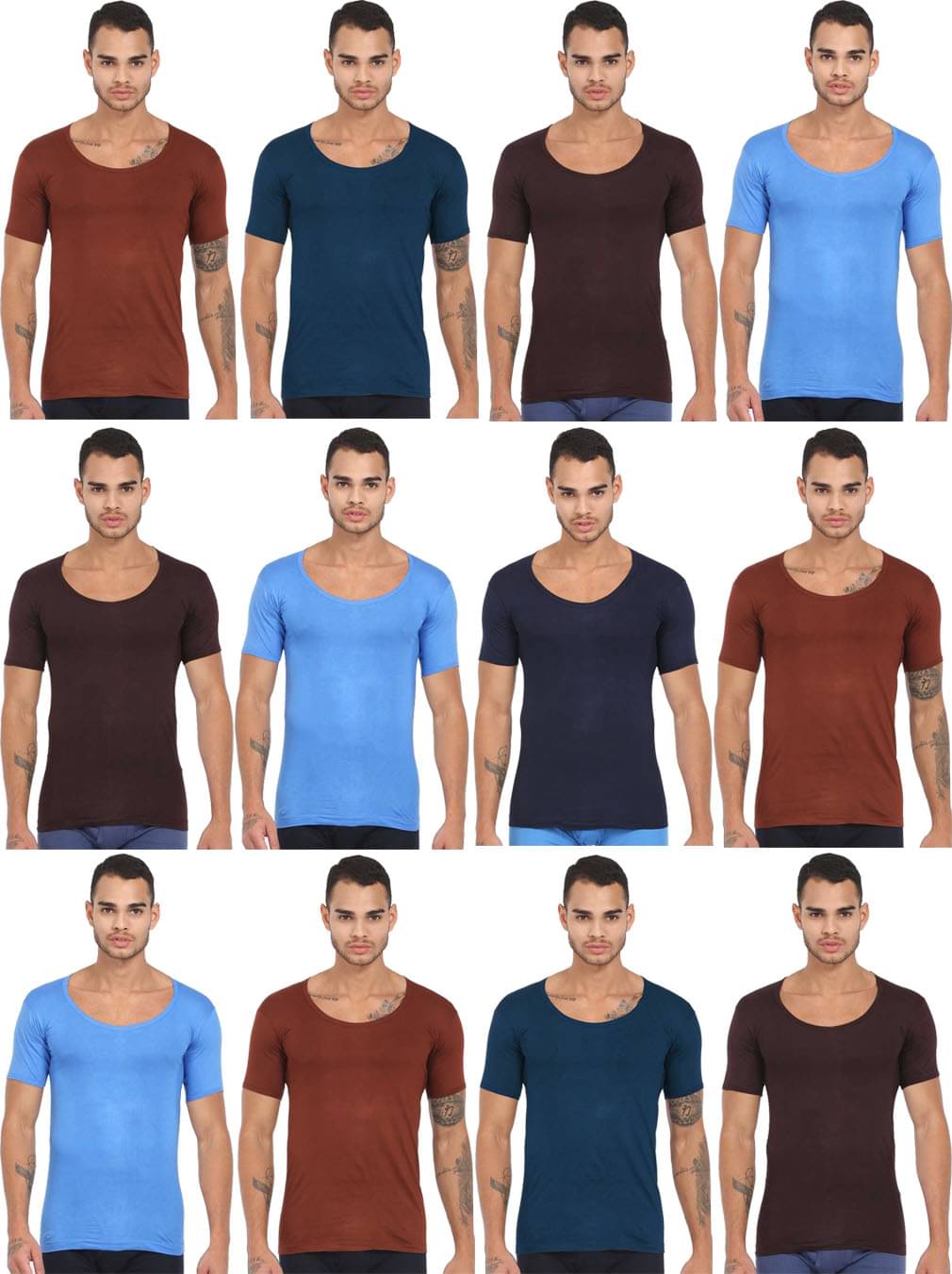 Rupa Frontline Multi Half Sleeve Vests Pack of 12 Rupa Frontline Multi Half Sleeve Vests Pack of 12